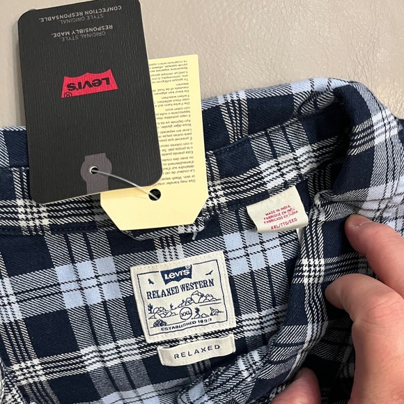 NWT - Levi’s Premium Men’s Relaxed Fit Western Shirt - Size XXL - Picture 11 of 14